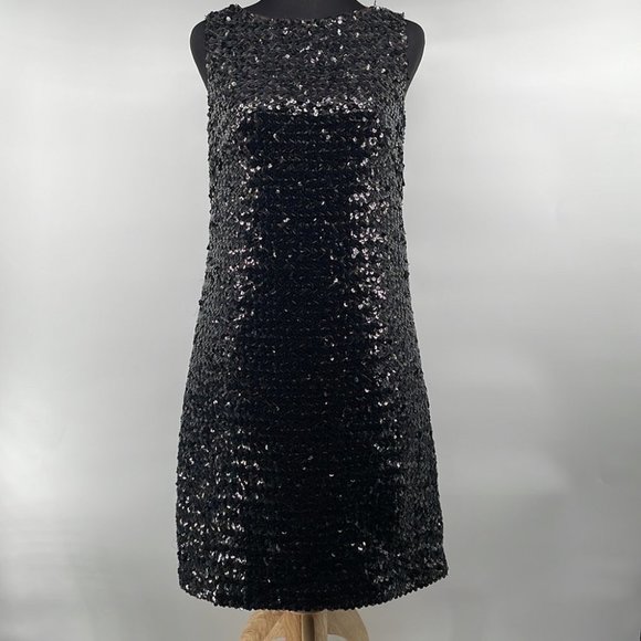 Marchesa Notte LBD Little Black Dress Sequins Mini Dress Party Standout Sz 2 - Picture 6 of 16
